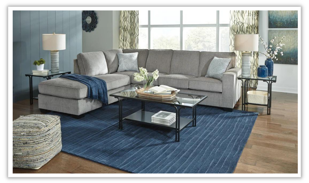 Altari L-shaped Fabric Sectional with Track Arms