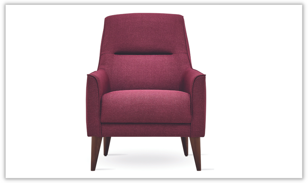 Alto Fabric Armchair with Cushion Back in Dark Pink