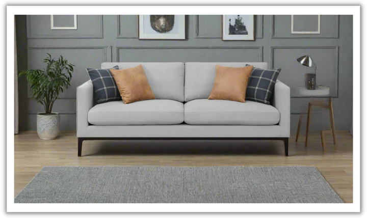 Apperson 3-Seater Fabric Sofa with Track Arms in Gray-Jennifer Furniture