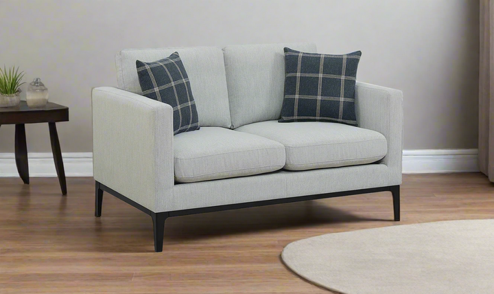 Coaster Apperson Cushioned Back Loveseat with Track Arms in Grey-Jennifer Furniture