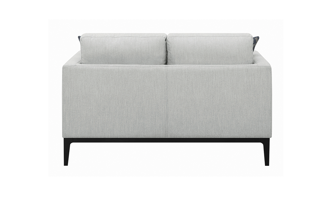 Coaster Apperson Cushioned Back Loveseat with Track Arms in Grey-Jennifer Furniture