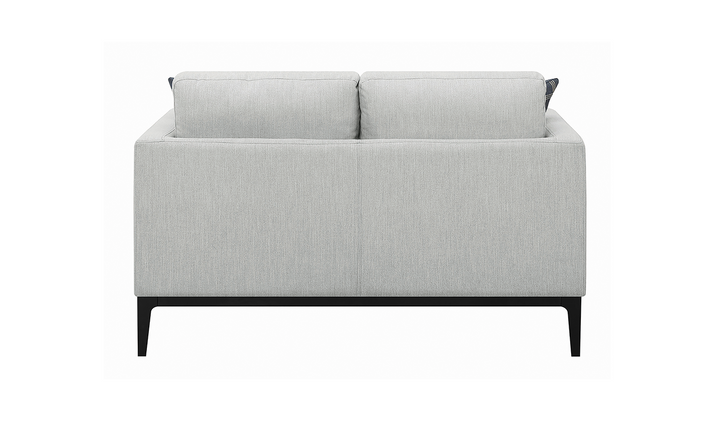 Coaster Apperson Cushioned Back Loveseat with Track Arms in Grey-Jennifer Furniture