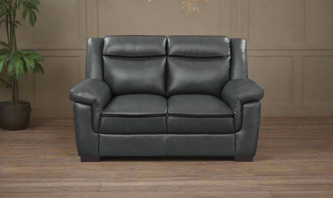 Coaster Furniture Arabella Modern Leather Loveseat in Gray- Jennifer Furniture