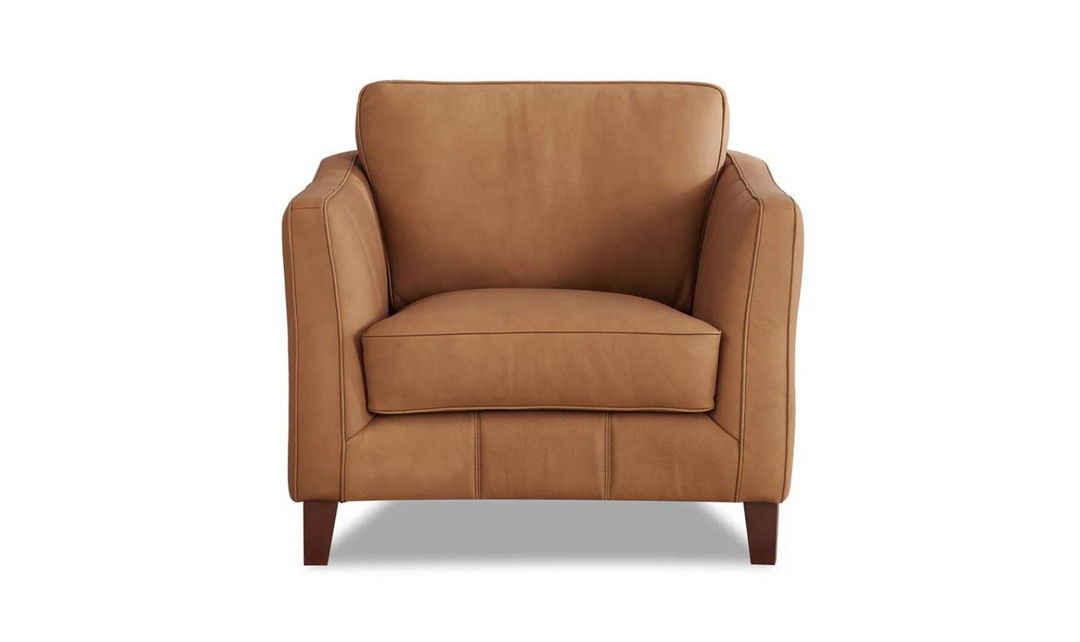 Aria Leather Chair In Saddle Brown-Jennifer Furniture