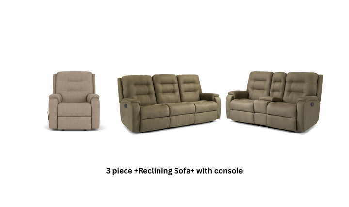 Arlo Fabric Power Reclining Living Room Set With Power Headrests