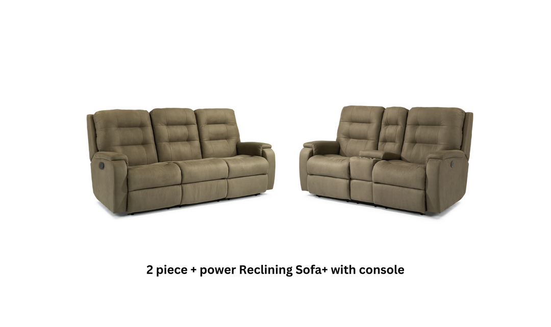 Arlo Fabric Power Reclining Living Room Set With Power Headrests