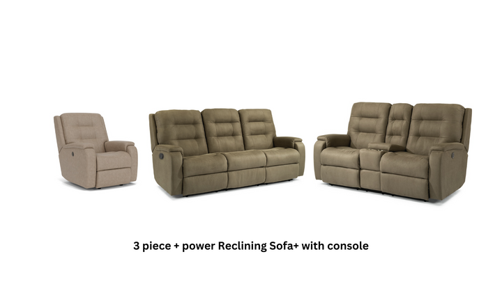 Arlo Fabric Power Reclining Living Room Set With Power Headrests