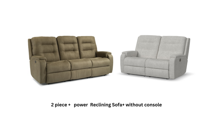 Arlo Fabric Power Reclining Living Room Set With Power Headrests