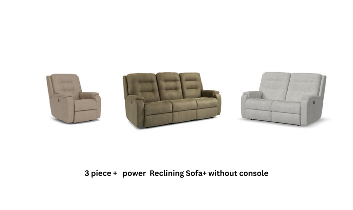 Arlo Fabric Power Reclining Living Room Set With Power Headrests