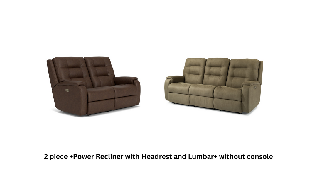 Arlo Fabric Power Reclining Living Room Set With Power Headrests