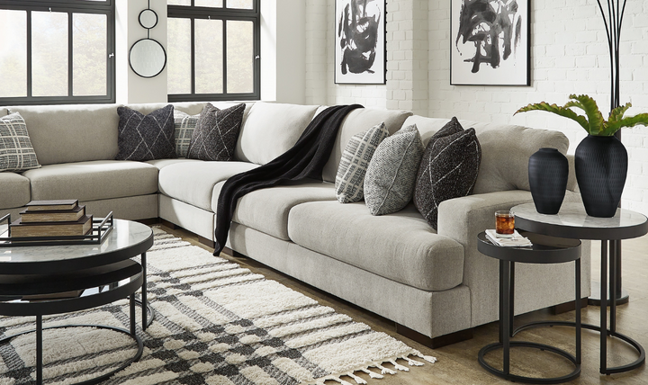 Ashley  Artsie L-Shape Gray Sectional Sofa (3 Pcs/ 4 Pcs)