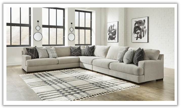 Ashley  Artsie L-Shape Gray Sectional Sofa (3 Pcs/ 4 Pcs)