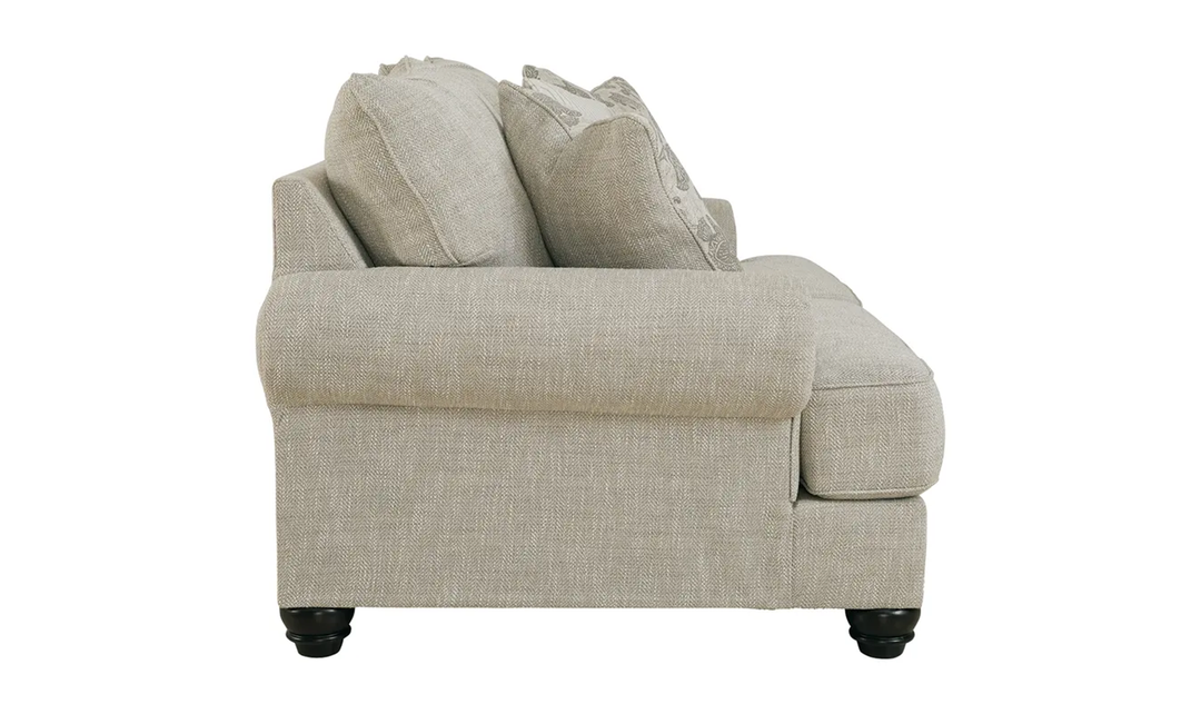 Ashley  Asanti Fabric Fog Loveseat with Rolled Arms