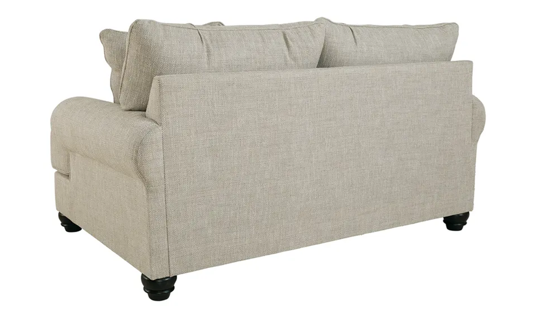 Ashley  Asanti Fabric Fog Loveseat with Rolled Arms