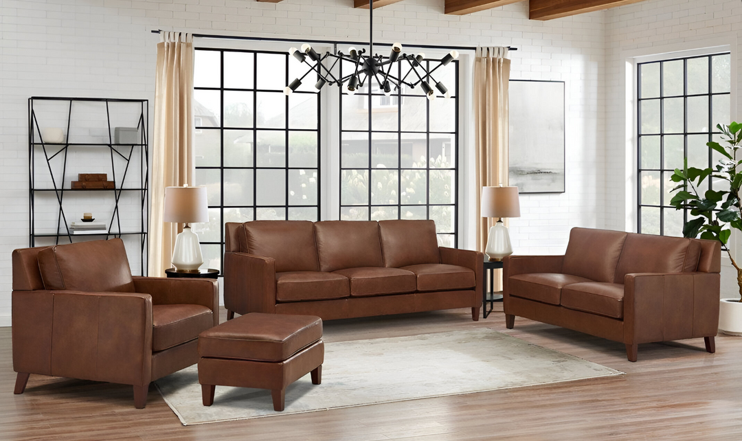 Ashby 3-Seater Leather Sofa In Pecan Brown-Jennifer Furniture