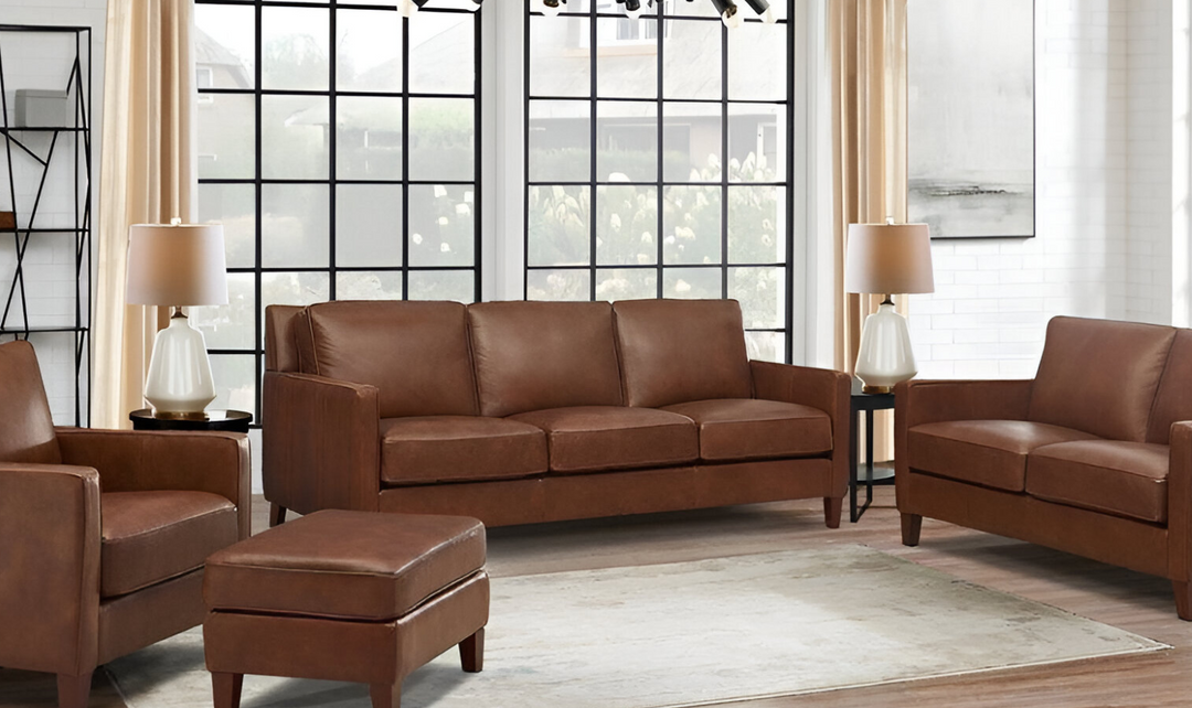 Ashby 3-Seater Leather Sofa In Pecan Brown-Jennifer Furniture