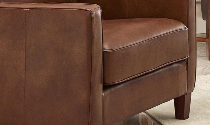 Ashby Leather Chair In Pecan Brown-Jennifer Furniture