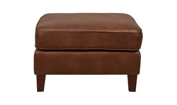 Ashby Leather Ottoman In Pecan Brown-Jennifer Furniture