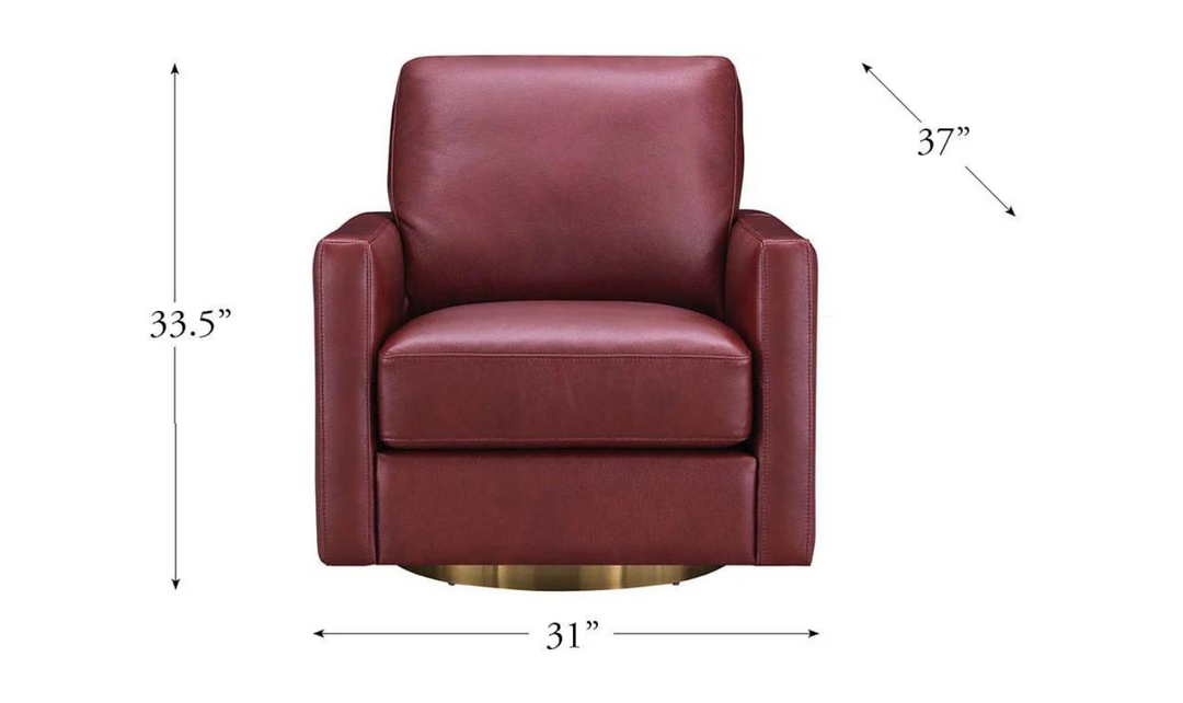 Ashby Leather Swivel Chair with Track Arms