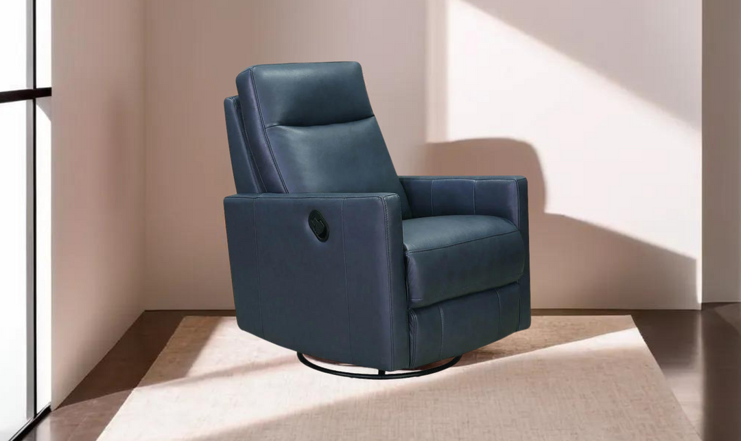 Ashby Manual Swivel Rocker Leather Recliner Chair