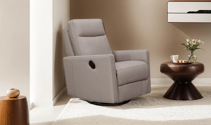 Ashby Manual Swivel Rocker Leather Recliner Chair