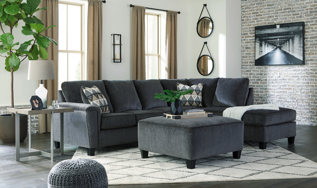 Ashley Abinger L-shaped Fabric Sleeper Sectional Sofa with Chaise-Jennifer Furniture