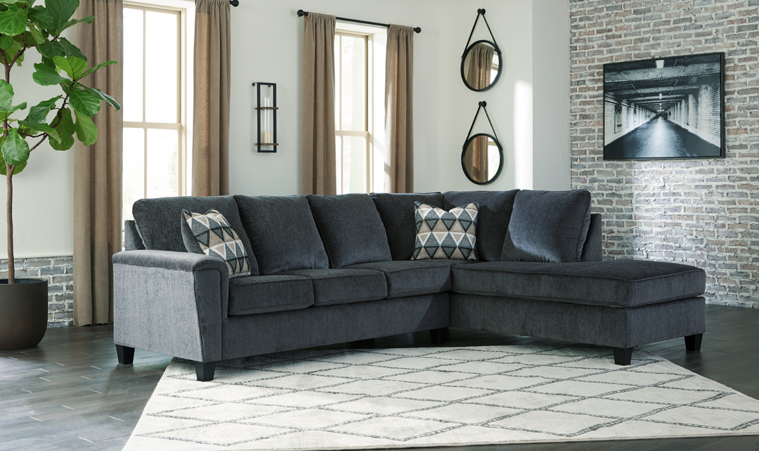 Ashley Abinger L-shaped Fabric Sleeper Sectional Sofa with Chaise-Jennifer Furniture