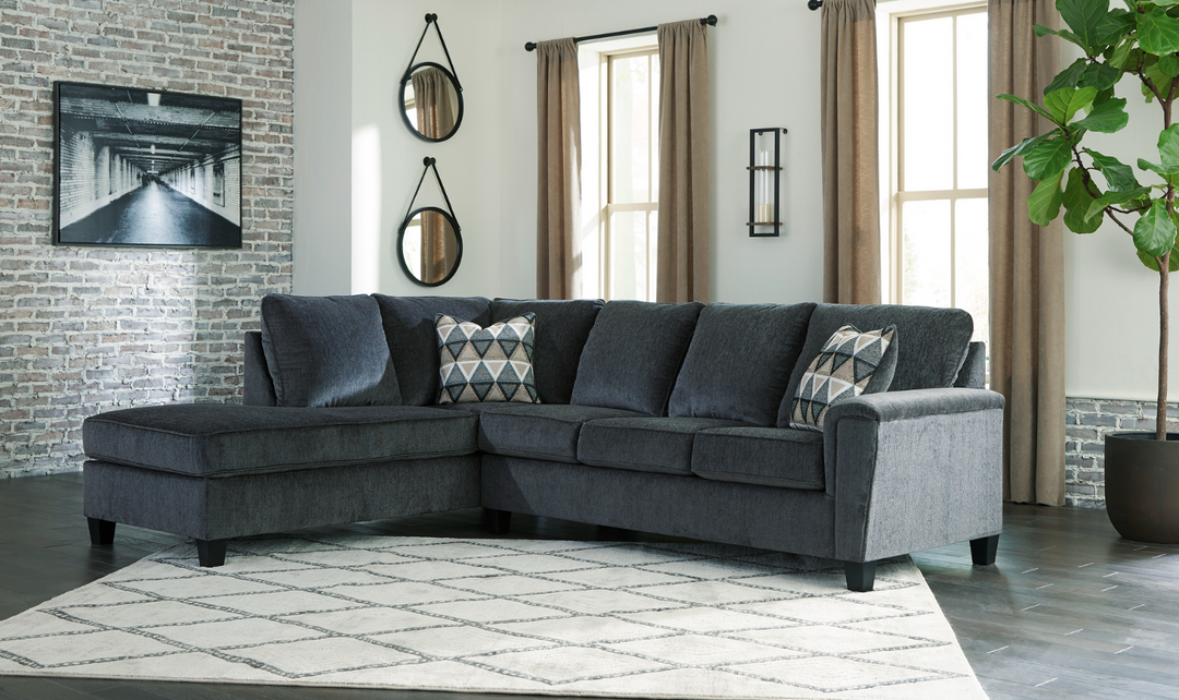 Ashley Abinger L-shaped Fabric Sleeper Sectional Sofa with Chaise-Jennifer Furniture