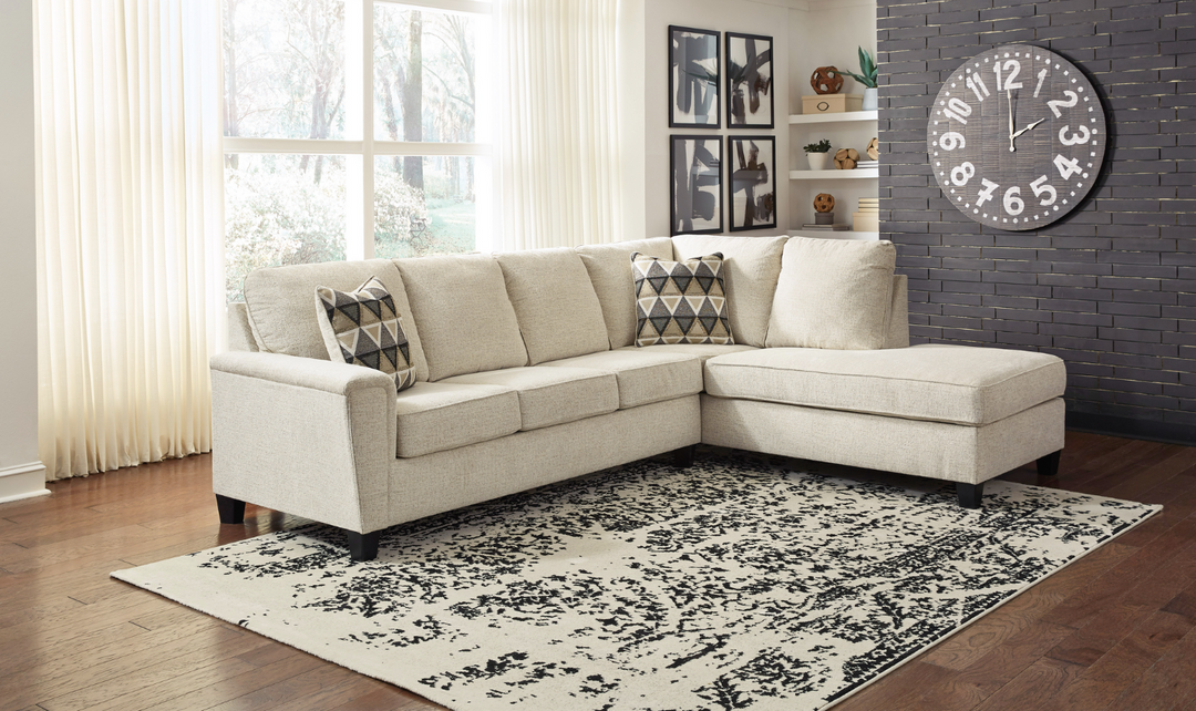 Ashley Abinger L-shaped Fabric Sleeper Sectional Sofa with Chaise-Jennifer Furniture