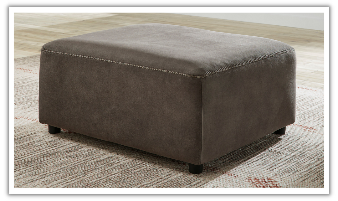 Ashley  Allena Oversized Accent Ottoman in Brown Leather-Jennifer Furniture