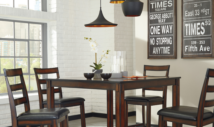 Ashley  Coviar Dining Sets in Brown Finish-Jennifer Furniture