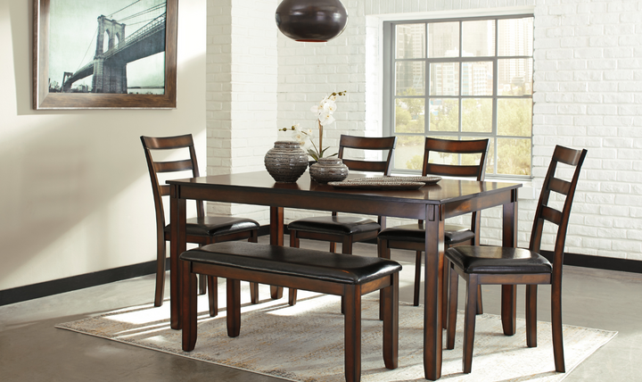 Ashley  Coviar Dining Sets in Brown Finish-Jennifer Furniture