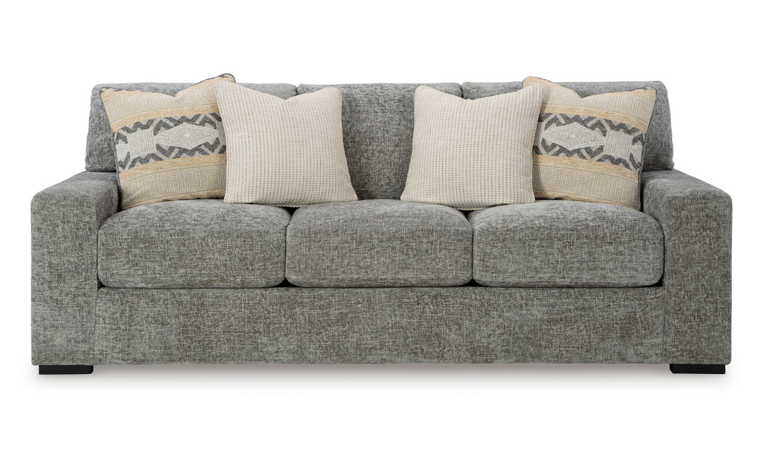 Ashley Dunmor 3 Seater Fabric Sofa In Graphite-Jennifer Furniture