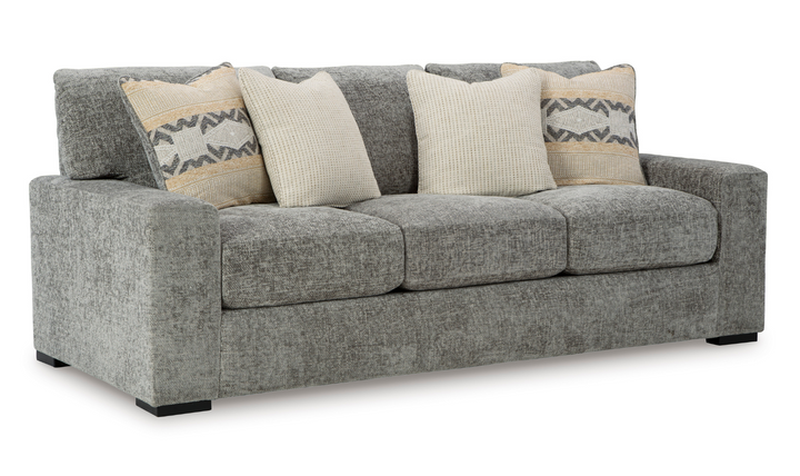 Ashley Dunmor 3 Seater Fabric Sofa In Graphite-Jennifer Furniture