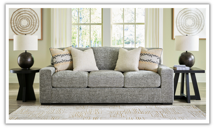 Ashley Dunmor 3 Seater Fabric Sofa In Graphite-Jennifer Furniture