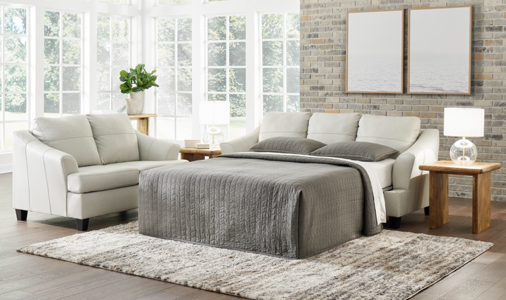 Genoa 3-Seater Queen Leather Sofa Sleeper-Jennifer