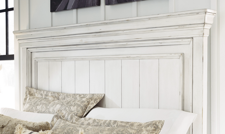 Ashley Kanwyn Wooden Bed In Whitewash-Jennifer Furniture