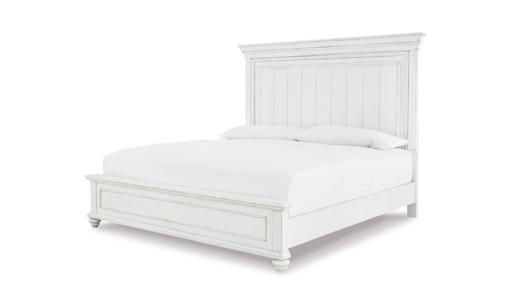 Ashley Kanwyn Wooden Bed In Whitewash-Jennifer Furniture