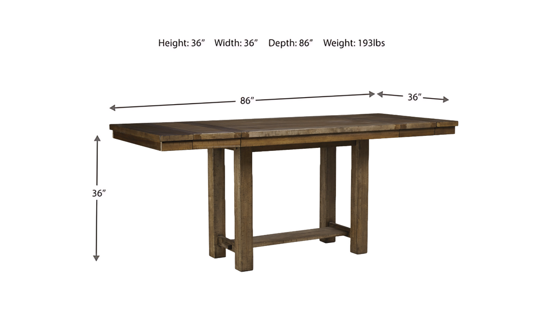 Ashley  Moriville Rectangular Dining Set in Brown-Jennifer Furniture