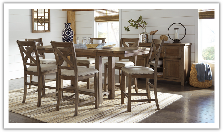 Ashley  Moriville Rectangular Dining Set in Brown-Jennifer Furniture