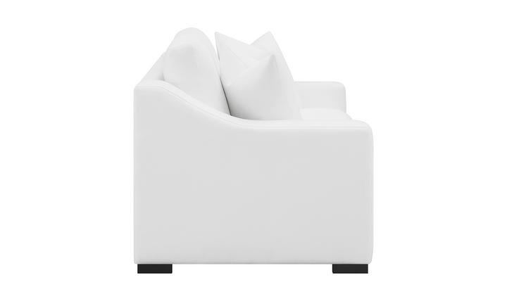 Coaster Furniture Ashlyn Cushion Back Loveseat with Sloped Arms in White-Jennifer Furniture