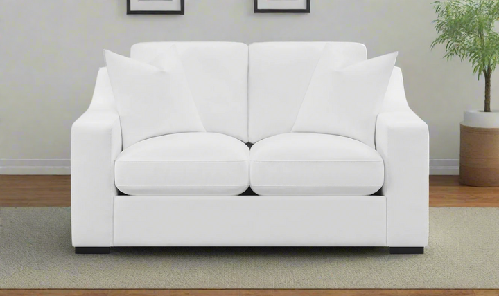 Coaster Furniture Ashlyn Cushion Back Loveseat with Sloped Arms in White-Jennifer Furniture