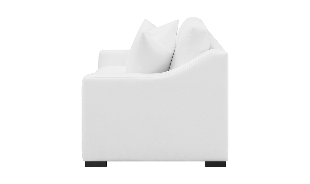 Coaster Furniture Ashlyn Cushion Back Loveseat with Sloped Arms in White-Jennifer Furniture