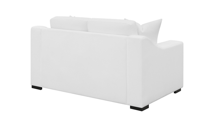 Coaster Furniture Ashlyn Cushion Back Loveseat with Sloped Arms in White-Jennifer Furniture