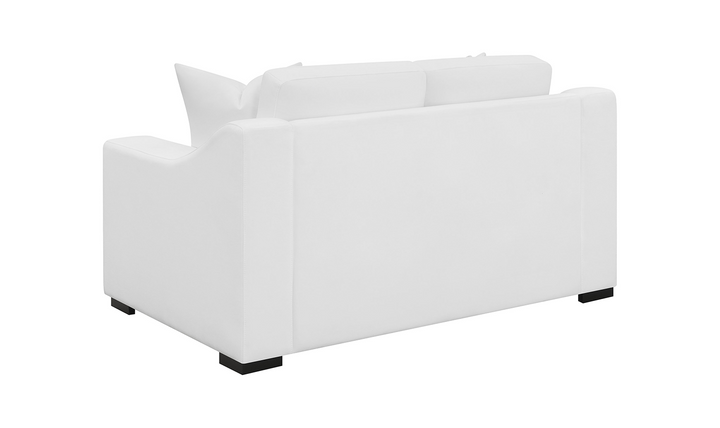 Coaster Furniture Ashlyn Cushion Back Loveseat with Sloped Arms in White-Jennifer Furniture