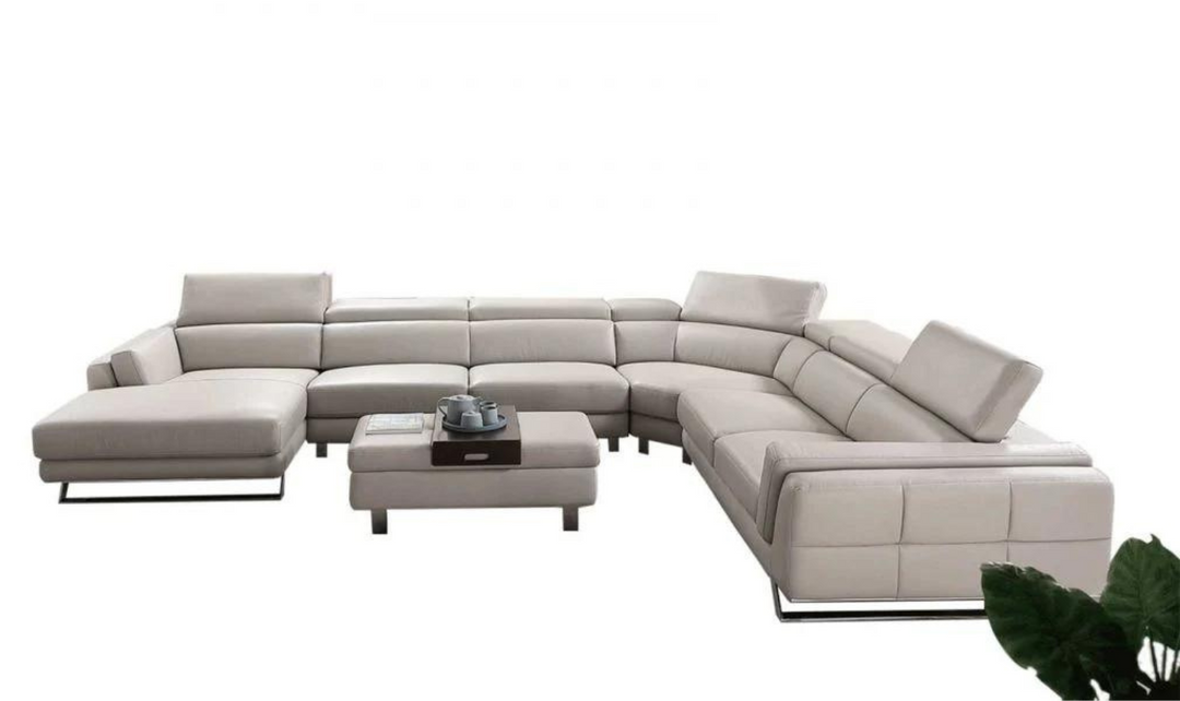 ESF Italia Astrea 6-Pieces U-Shape Sectional in Leather with Chaise - 582