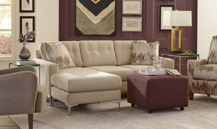 Craftmaster Aubrey Fabric Ottoman in Brown