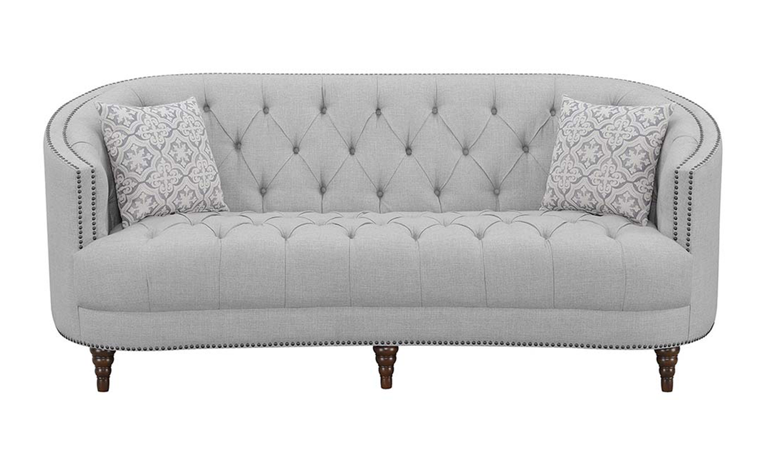 Coaster Avonlea 3-Seater Fabric Tufted Sofa with Recessed Arms