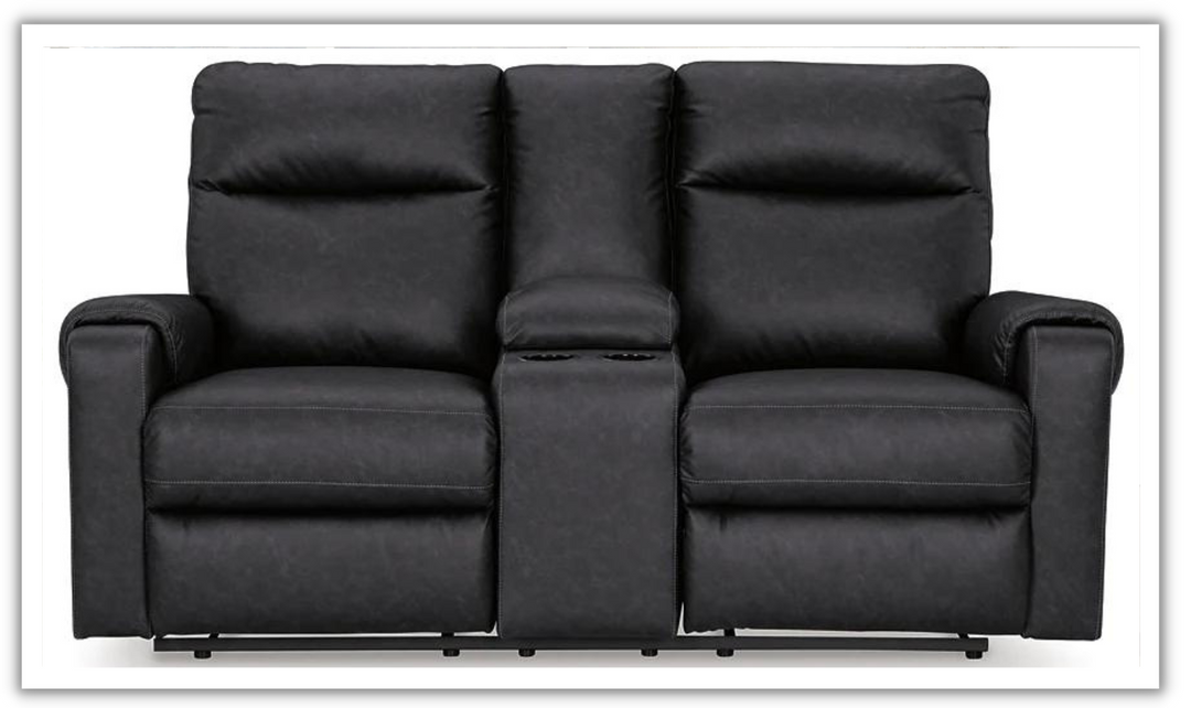 Ashley  Axtellton 2-Seater Carbon Leather Power Reclining Loveseat