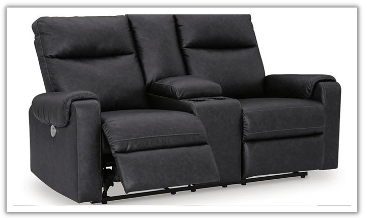 Ashley  Axtellton 2-Seater Carbon Leather Power Reclining Loveseat